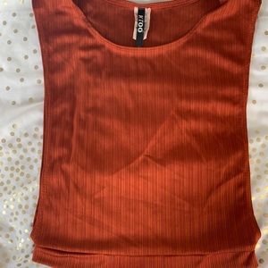 Crop silk feel shirt